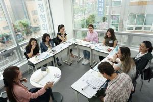 Armenian students are having a good time while learning Korean in the Intensive Korean class